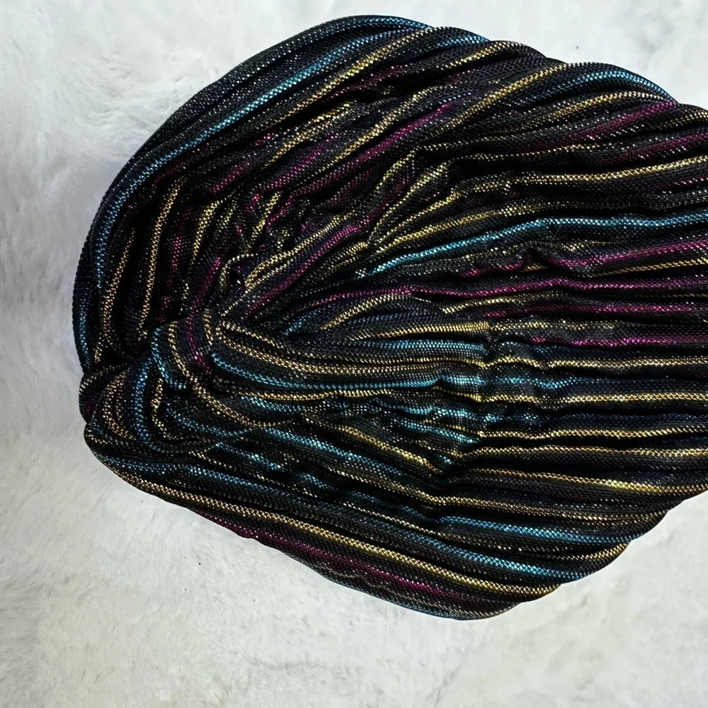 Elegant Black and Silver Women's turban